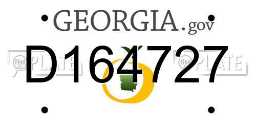 D164727 Georgia License Plate