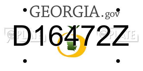 D16472Z Georgia License Plate