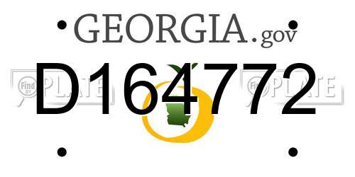 D164772 Georgia License Plate