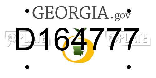 D164777 Georgia License Plate
