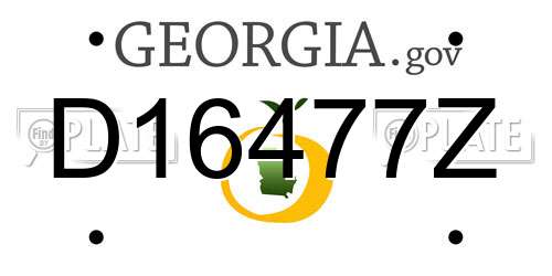 D16477Z Georgia License Plate