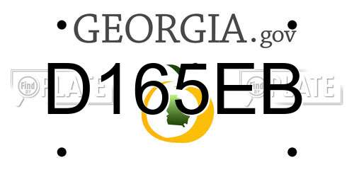 D165EB Georgia License Plate