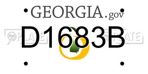 D1683B Georgia License Plate