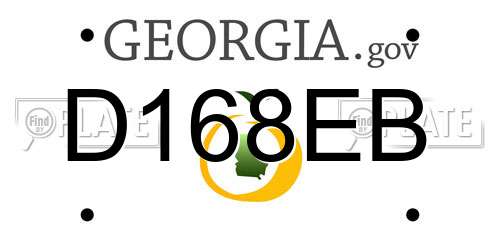 D168EB Georgia License Plate