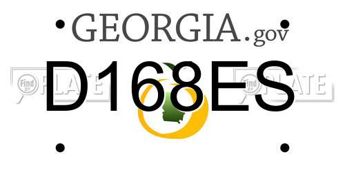 D168ES Georgia License Plate