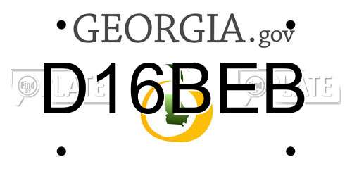 D16BEB Georgia License Plate