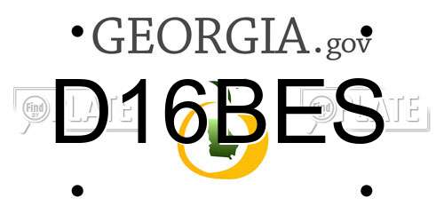 D16BES Georgia License Plate