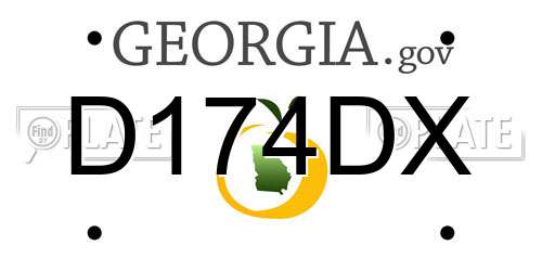 D174DX Georgia License Plate