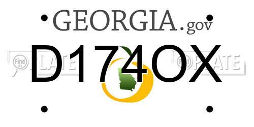 D174OX Georgia License Plate