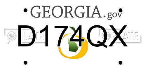 D174QX Georgia License Plate