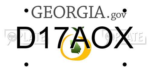 D17AOX Georgia License Plate
