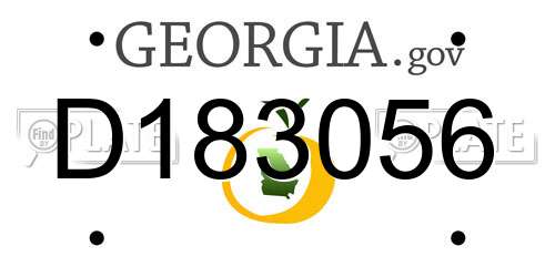 D183056 Georgia License Plate