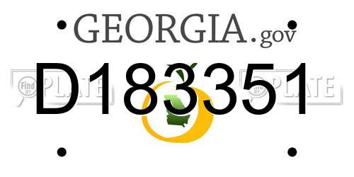 D183351 Georgia License Plate