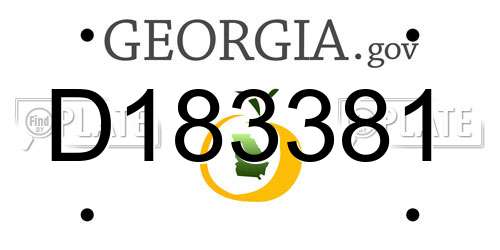 D183381 Georgia License Plate
