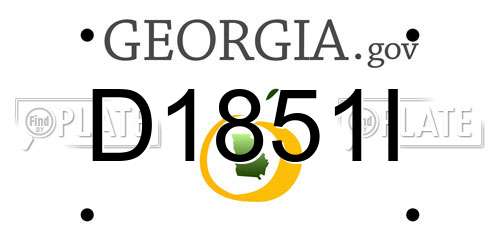 D1851I Georgia License Plate