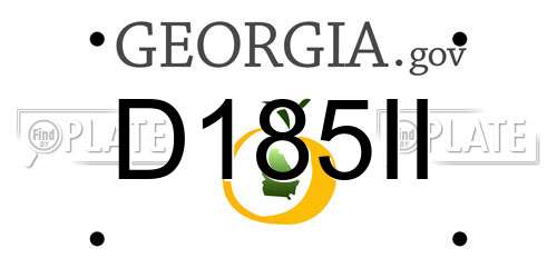 D185II Georgia License Plate
