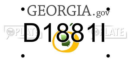 D1881I Georgia License Plate