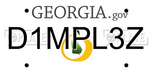D1MPL3Z Georgia License Plate