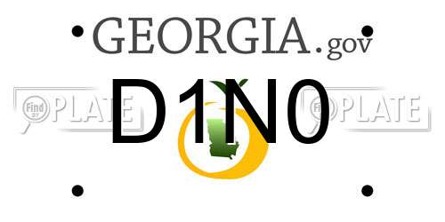 D1N0 Georgia License Plate