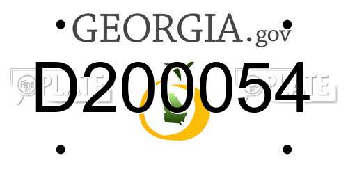 D200054 Georgia License Plate