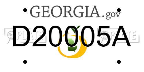 D20005A Georgia License Plate