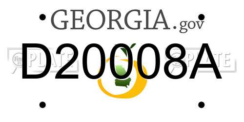D20008A Georgia License Plate