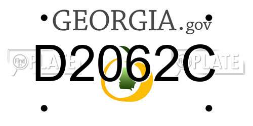 D2062C Georgia License Plate