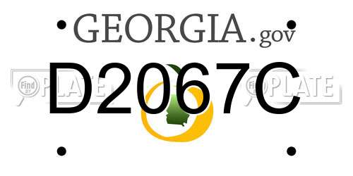 D2067C Georgia License Plate