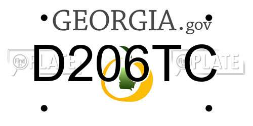 D206TC Georgia License Plate