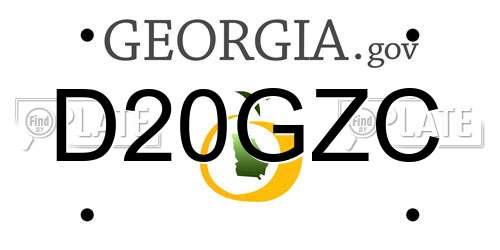 D20GZC Georgia License Plate