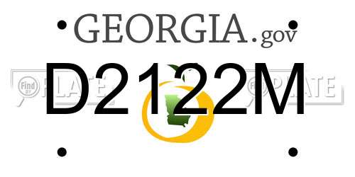 D2122M Georgia License Plate