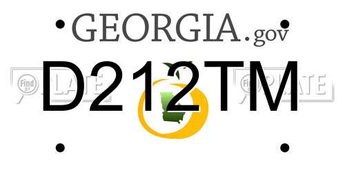 D212TM Georgia License Plate