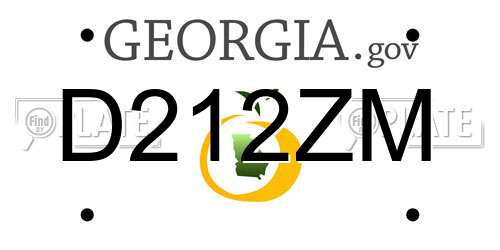 D212ZM Georgia License Plate