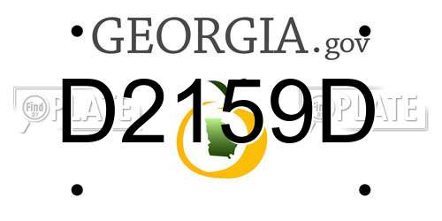 D2159D Georgia License Plate