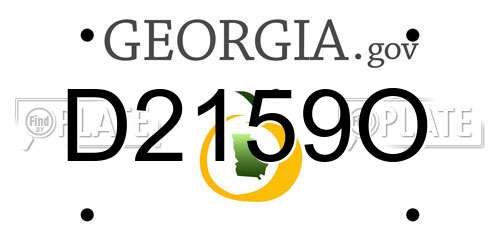 D2159O Georgia License Plate