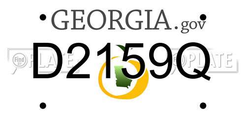 D2159Q Georgia License Plate