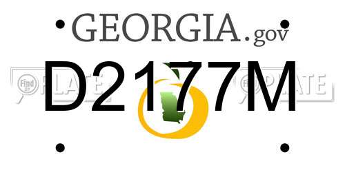 D2177M Georgia License Plate