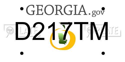 D217TM Georgia License Plate