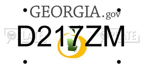 D217ZM Georgia License Plate