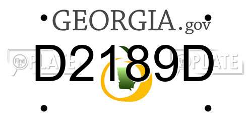 D2189D Georgia License Plate