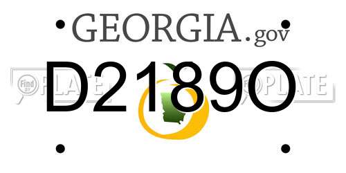 D2189O Georgia License Plate