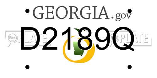 D2189Q Georgia License Plate