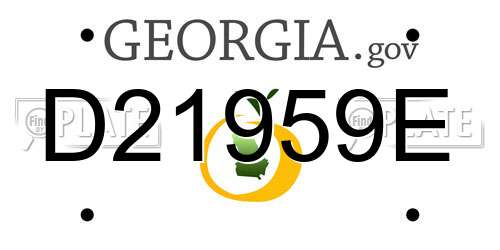 D21959E Georgia License Plate