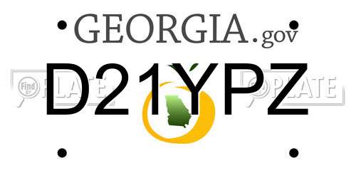 D21YPZ Georgia License Plate