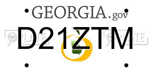 D21ZTM Georgia License Plate