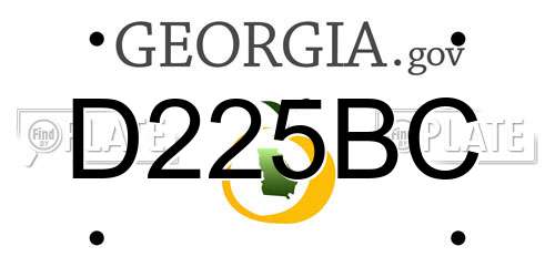 D225BC Georgia License Plate