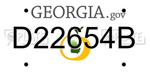 D22654B Georgia License Plate
