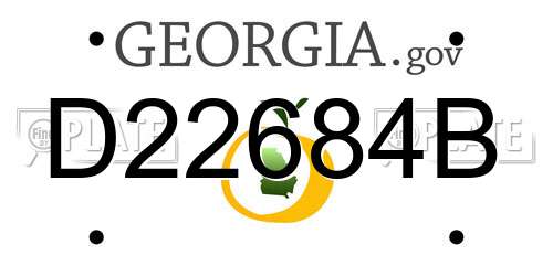 D22684B Georgia License Plate