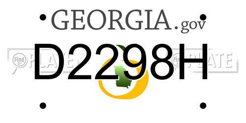 D2298H Georgia License Plate