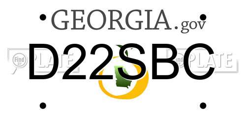 D22SBC Georgia License Plate